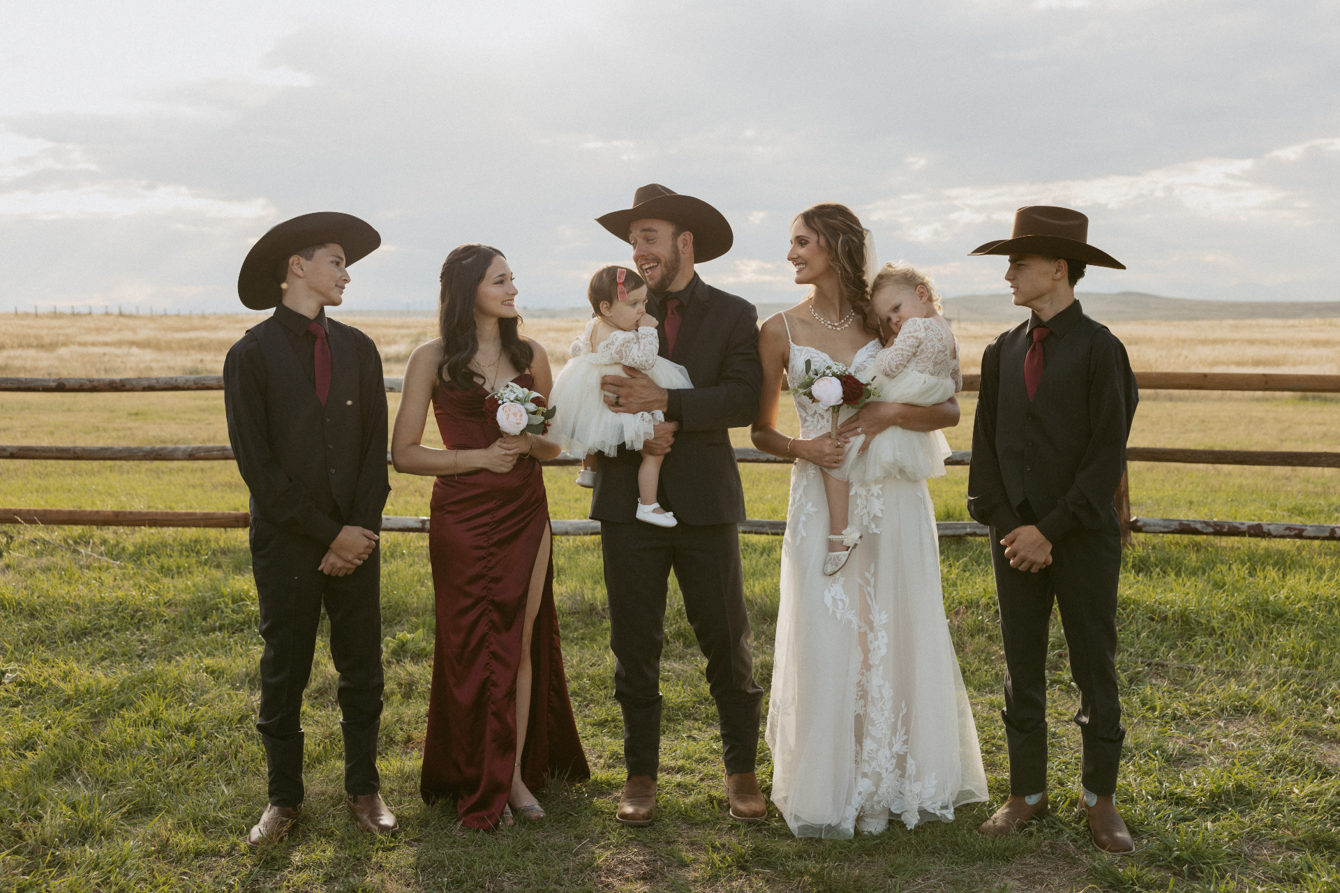Alexa, her husband, and their five children on their wedding day